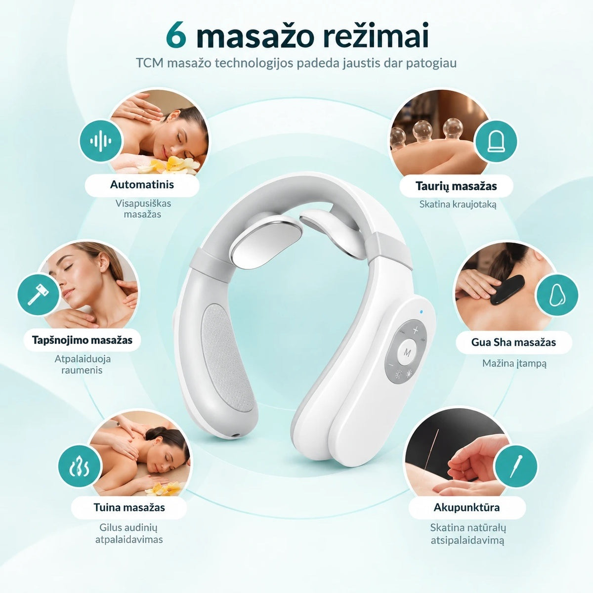 Kineto 6 masažo režimai